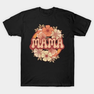 Groovy Mama Flowers Women Mother's Day Wildflower Mom T-Shirt